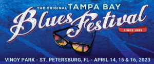 Promotional banner for the Tampa Bay Blues Festival in Florida.