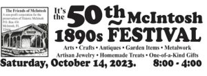 The event banner for the 50th McIntosh 1890s Festival held annually in Florida.