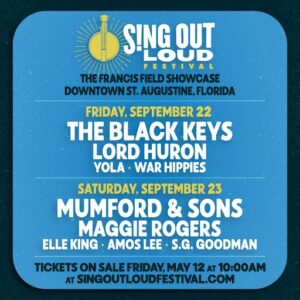 Event details are shown for the Sing Out Loud festival held in St. Augustine, Florida.